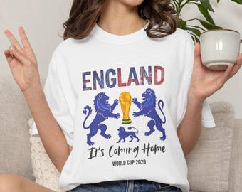 England It's Coming Home 3 Lions World Cup 2026 T-shirt | Football Fans Tee
