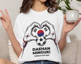 Daehan Minguk Heart Hands T-shirt | Korean Flag Chest Design