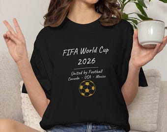 United by Football handwritten font T-shirt | FIFA World Cup 2026 fan tee