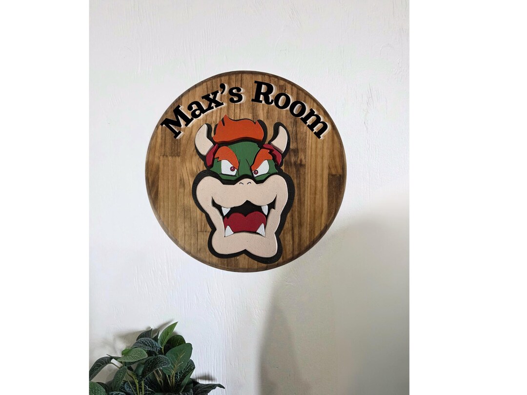 Personalized Kids Room Sign, Custom Character Wood Sign, Name Sign for ...