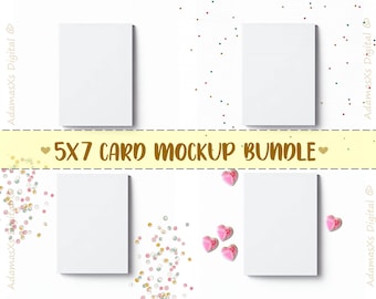 Greeting card mockups, Invitation mockups, Mockup bundle, 5x7 mockups, White greeting card mockup, Thank you card mock-ups, Blank cards- JPG