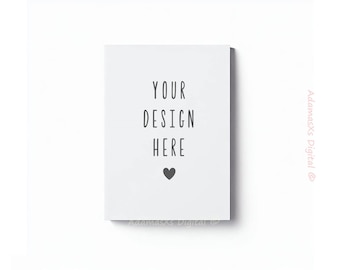 Mockup di biglietto d'auguri, Mockup di invito, Mockup di biglietto, Modello di biglietto 5X7, Mockup di biglietto d'auguri bianco, Mockup di biglietto di ringraziamento, Cartolina - JPG