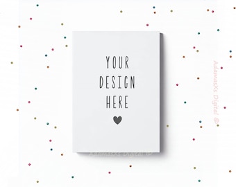 Greeting card mockup, Invitation mockup, Birthday card mock, 5X7 template, White card mockup, Thank you card mock-up, Party, Sequins - JPG