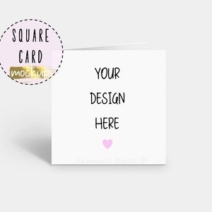 Grußkarten-Mockup, Einladungs-Mockup, Karten-Mockup, SQUARE-Kartenvorlage, Produktfotografie, Valentinstag-Mockup, JPG, Fügen Sie Ihre Designs hinzu!
