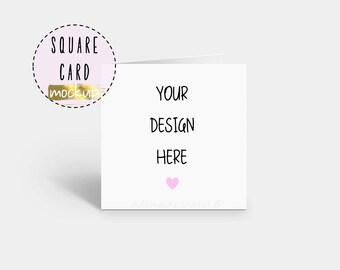Greeting card mockup, invitation mockup, card mockup, SQUARE card template, product photography, valentine mockup, JPG, Add your designs!