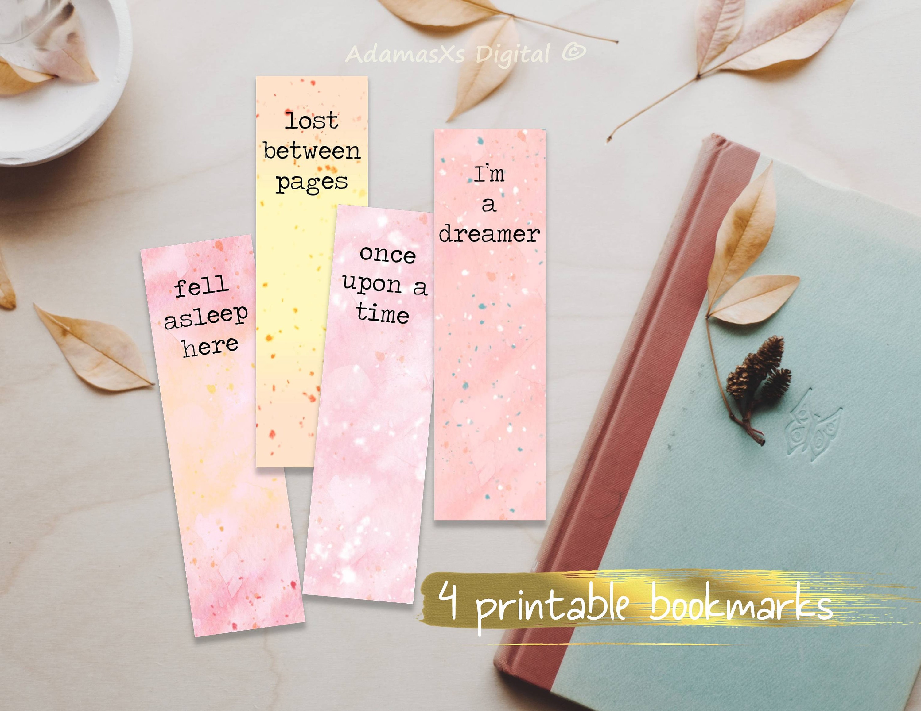 watercolor bookmark printable bookmarks quote bookmarks etsy