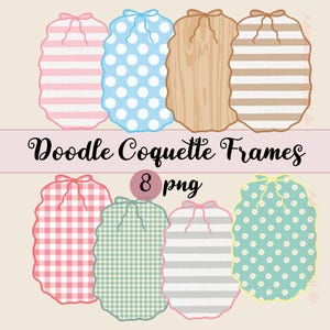 Coquette doodle PNG frames clipart, Coquette bow clipart, Bow frames clipart, Girly png designs, Trendy Coquette, Gingham Stripes PNG bundle