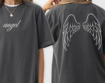 Angel Wings Shirt, Comfort Colors 1717 Tee, Angel Graphic Shirt, Oversized Angel T Shirt, Soft Girl Tee, Aesthetic Wing Shirt, Gift for Her
