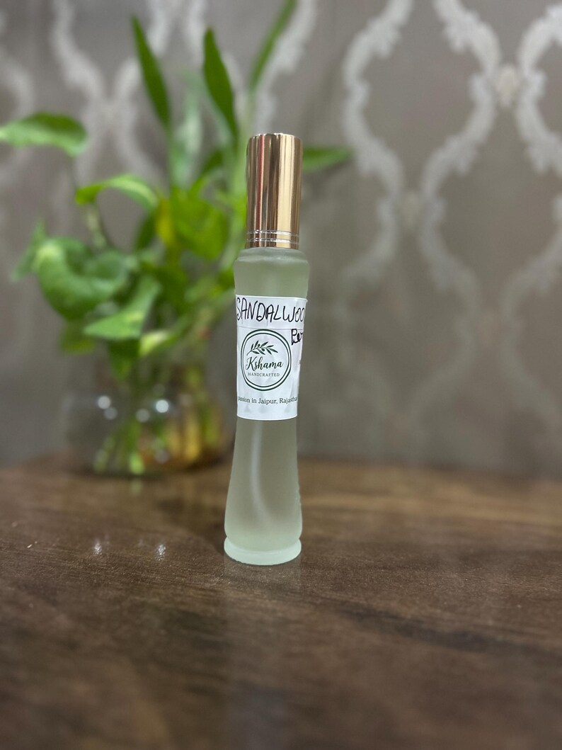 Handgjord sandelträsparfymmist, Jaipur träig doftolja, vegansk kroppsspray bild 4