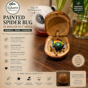 Painted Ladybug in Hinged Nut Shell – Whimsical Insect Collectible Item