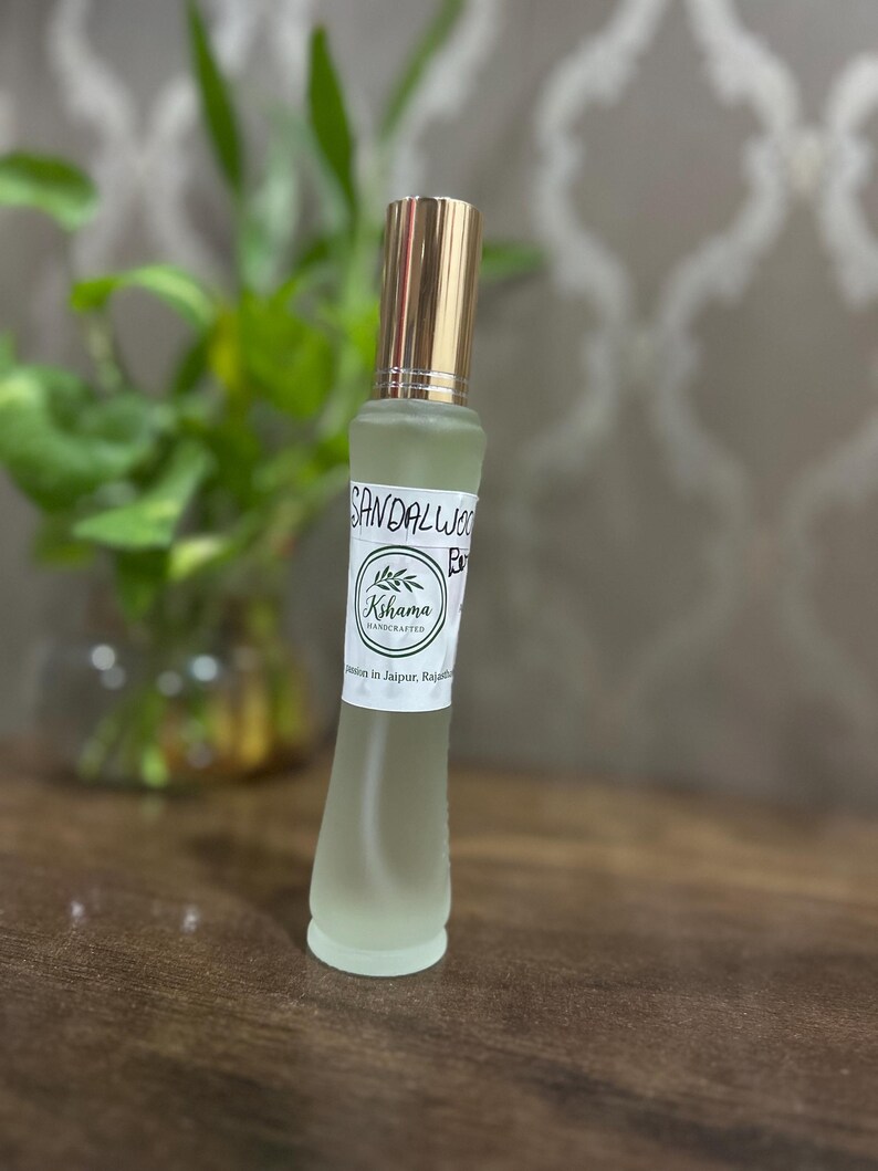 Handgjord sandelträsparfymmist, Jaipur träig doftolja, vegansk kroppsspray bild 3