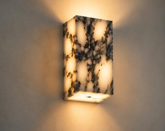 Luxuriöse, moderne Wandleuchte aus nordischem Marmor | Designer-Wandleuchte aus Stein im Hotelstil | Minimalistische Architekturleuchte