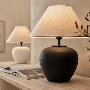 Nordisk keramisk bordslampa, skandinavisk sänglampa, japansk nattdukslampa, modern minimalistisk vardagsrumsinredning