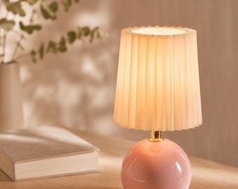 Vintage Ceramic Table Lamp, Minimalist Bedside Lamp, Contemporary Desk Lamp, Handmade Boho Lighting, Luxury Bedroom Table Lamp