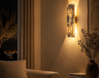 LED-Wandleuchte aus nordischem Marmor – Luxuriöse, minimalistische Wandleuchte, moderne Architektur-Wandleuchte, warmes Ambiente-Licht für Hotels, Designer-Wandleuchte