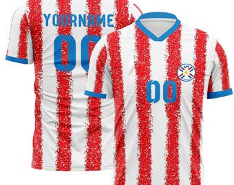Custom Soccer Jersey Mens Womens Paraguay 2026 Cup T Shirts For Fans Birthday Mother's Father's Day Gifts, Personalized Name And Number