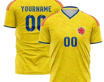 Camisetas de fútbol personalizadas para hombre y mujer, Copa Colombia 2026, ideales para aficionados, regalos de cumpleaños, Día de la Madre o del Padre, con nombre y número personalizados.