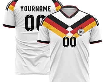 Camisetas de fútbol personalizadas para hombre y mujer, Copa Alemania 2026, ideales para aficionados, regalos de cumpleaños, Día de la Madre o del Padre, con nombre y número personalizados.
