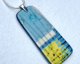 Colourful Nature Inspired 'Flow' Porcelain Necklace on Silver Chain