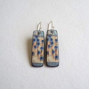 Colourful Contemporary Stems Porcelain Drop Earrings Inspired By Nature with Silver wires