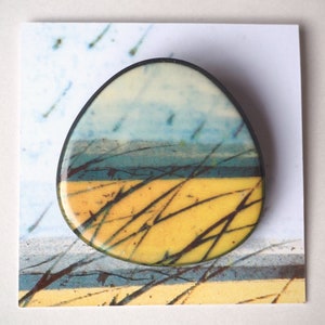 Colourful Handmade Porcelain Skyline Brooch - Nature Inspired (Rounded)