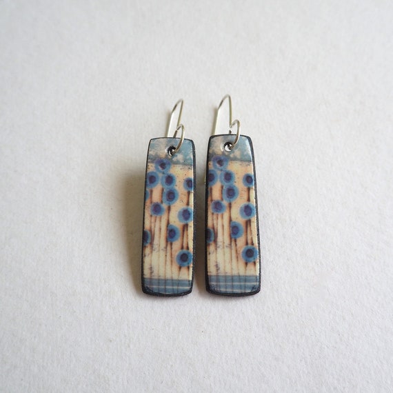 Colourful Contemporary Stems Porcelain Drop Earrings Inspired - Etsy