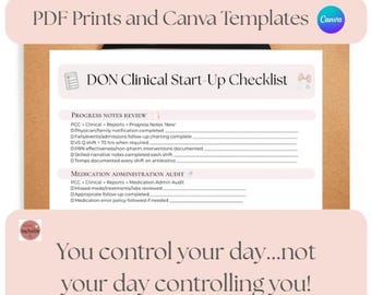 Lista di controllo del direttore infermieristico/ Preparazione al sondaggio/ Modello PDF e Canva/ Percorsi PCC inclusi