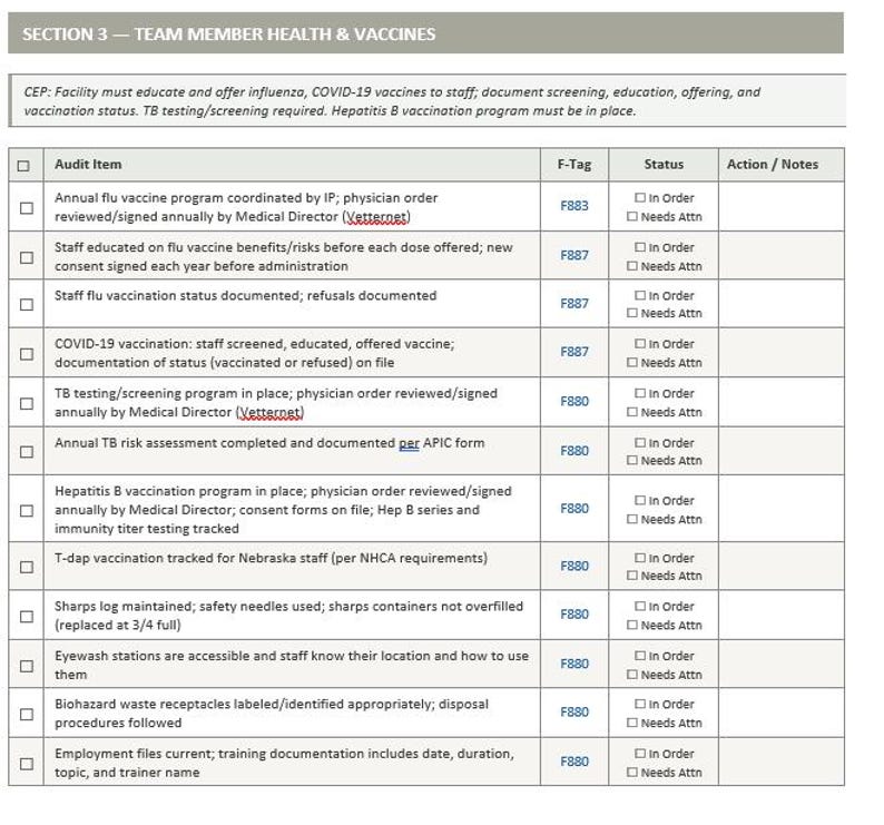 Infection Prevention Audit Tool | LTC Survey Prep, F880 Compliance (Digital Download) image 4