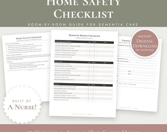 Home Safety Checklist for Dementia, Printable Room by Room Guide, Alzheimer’s Home Safety, Caregiver Checklist PDF + Word