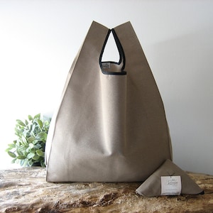 Sac unisexe à la main / sac à lunch en coton taupe couleur / sac à lunch pour les hommes / minimal sac de couleur unie / cadeau saint Valentin pour lui