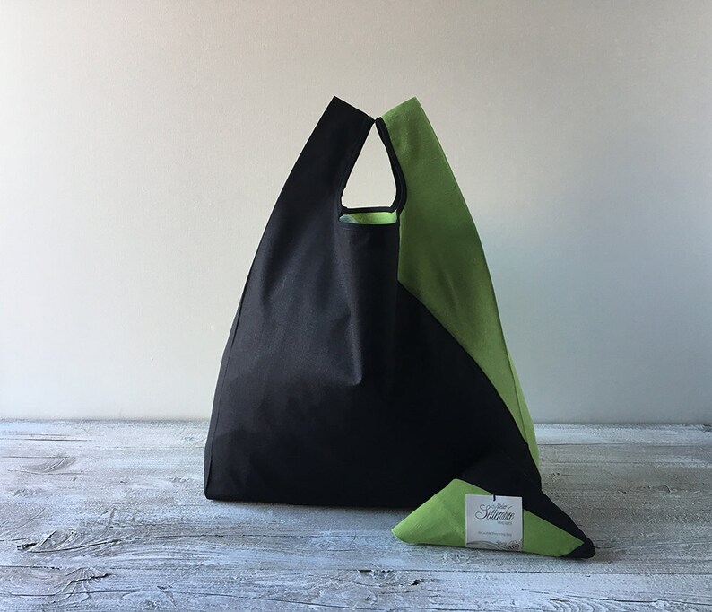 unisex tote bag with black and green geometric design capaciuos grocery bag lunch bag for men and for woman boyfriend valentines gift