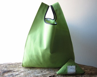 Unisex tote bag handmade in cotton green color / lunch bag for men and for woman / capacious grocery bag / st patrick's day gift