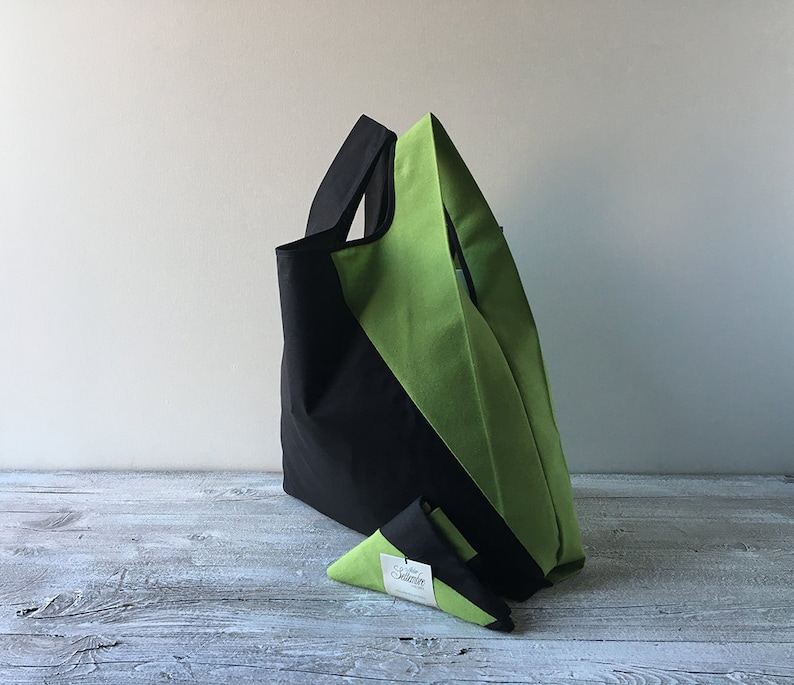 unisex tote bag with black and green geometric design capaciuos grocery bag lunch bag for men and for woman boyfriend valentines gift