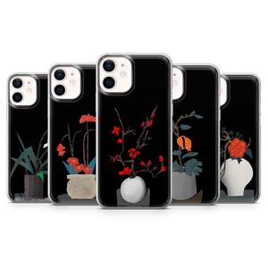 Vase Blumen Grafik Handyhülle für iPhone 17Pro 16 15 14 13 12, Samsung S25, S24, S23Fe, S22, A16, A26, A56, Pixel 10, 9Pro