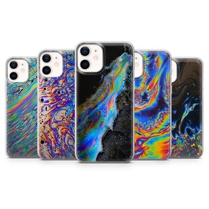 Oil Spill Liquid Phone Rainbow Case for iPhone 17Pro 16 15 14 13 12, Samsung S25, S24, S23Fe, S22, A16, A26, A56, Pixel 10, 9Pro