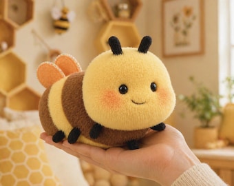Cute Honey Bee Plush Toy 20cm Stuffed Animal Soft Bumblebee Pillow Kawaii Nursery Decor Gift For Kids And Aesthetic Room Decor Cute Plushies