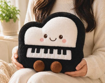 Piano Plush Toy Keyboard Pillow Cute Kawaii Stuffed Animal Music Lover Gift Soft Plush Cushion Kids Room Decor Aesthetic Gift Idea