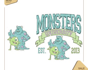 Retro Monsters Png, Retro Monsters University Png, Monsters University Png, Monsters University Est. 2013, Digital File, Sublimation Design