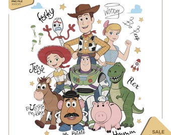 Youre Got Friend In Me Cartoon Toys Characters Png, Kids Birthday Number 5 Sublimation Design, Cowboy Space Hero Tshirt Clipart PNG