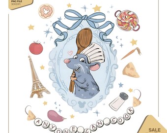 Disney Little Chef Remy Coquette Bows Png, Ratatouille Chef Png,Anyone Can Cook Png,Ratatouille Png,Remy Png,Mouse Chef Png,Instant Download