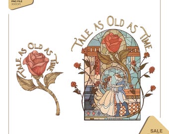 Retro Tale As Old As Time Png, Beauty And The Beast Png, Belle Princess Png, Magical Kingdom, Digital Download