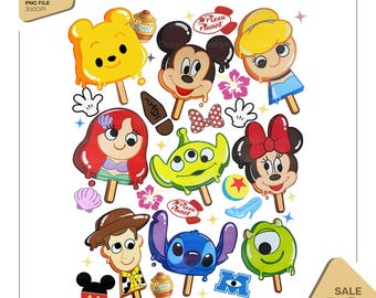 Disney Inspired Ice Cream PNG , Mickey Mouse Popsicle Clipart, Digital File for Sublimation, Kids Birthday Party Decor, Instant Download