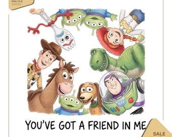 Retro Coquette Toy Story PNG, You've Got A Friend In Me Graphic, Pixar Characters Design, Disney Family Trip Printable, Instant Download PNG