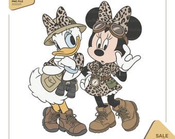 Minnie Daisy Leopard Png, Minnie Mouse Clipart, Animal Kingdom Png, Minnie And Daisy Safari Png, Family Vacation Png, Daisy Duck Png