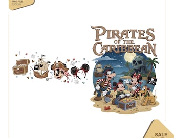 Mouse & Friends Pirates PNG, Pirate's Life for Me Sublimation, Family Pirates of the Caribbean Disney Cruise Digital File