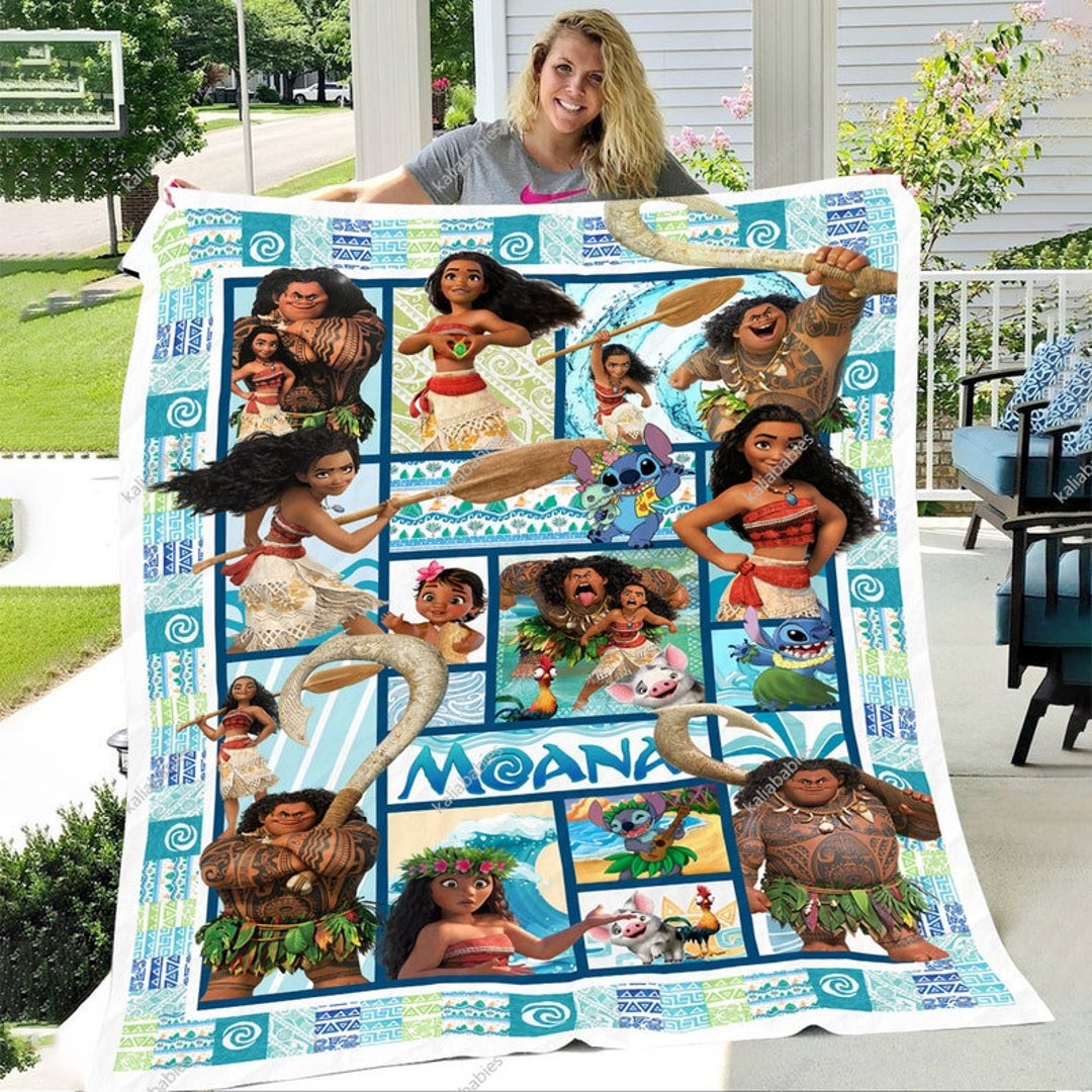 Moana Personalized Quilt Moana Blanket Moana Movie Blanket Etsy