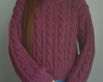 Modello all'uncinetto per il maglione Mila - modello a trecce (modello in PDF e video)