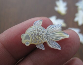 Fish Carving Hand Carved Cow Bone Organic Sea Life Jewelry Ocean Design Koi Fish Gold Fish Beta Fish
