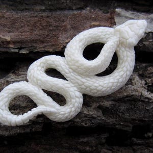Detailed Hand Carved Rattle Snake , Bone carving, Jewelry making  Supplies S5006