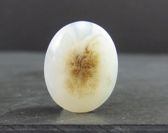 Beautiful  natural  oval  dendritic agate , Tiny stone, Natural cabochon, Jewelry making supplies S6483